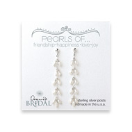 bridal dangling pearl sterling silver earrings