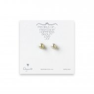 pearl stud earrings, sterling silver