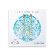 bridal celebrate love sterling silver faceted turquoise quartz earrings