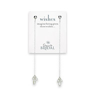 bridal three wishes sterling silver drop post earrings with white pearls