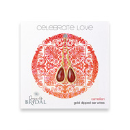 bridal celebrate love gold dipped carnelian teardrop earrings