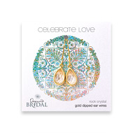 bridal celebrate love gold dipped rock crystal teardrop earrings