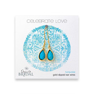 bridal celebrate love gold dipped turquoise teardrop earrings
