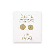 bridal karma diamond gold dipped stud earrings