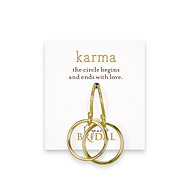 bridal karma earrings, gold dipped