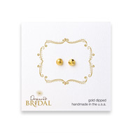 bridal faceted stone gold dipped stud earrings