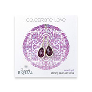 bridal celebrate love sterling silver amethyst teardrop earrings
