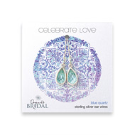 bridal celebrate love sterling silver blue quartz teardrop earrings