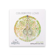 bridal celebrate love sterling silver green quartz teardrop earrings