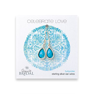 bridal celebrate love sterling silver turquoise teardrop earrings