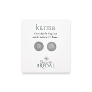 bridal karma diamond sterling silver stud earrings