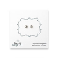 bridal faceted stone stud earrings, sterling silver