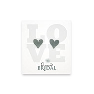 bridal love heart stud sterling silver earrings
