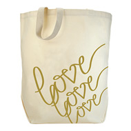 bridal organic tote - gold love love love