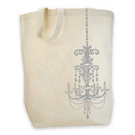 silver chandelier organic tote bag