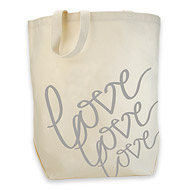 silver love organic tote bag