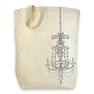 dogeared cotton tote - silver chandelier