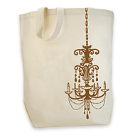 bronze chandelier organic tote bag