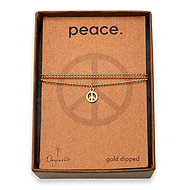 peace seed gold dipped necklace on tiny ball chain