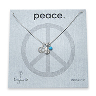 peace please word necklace on ball chain