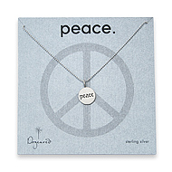 peace shine sterling silver necklace on tiny ball chain