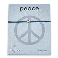 small peace bracelet sterling silver on teal irish linen
