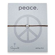 small peace bracelet sterling silver on tobacco irish linen