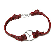 peace bracelet sterling silver on scarlet leather