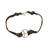 peace bracelet sterling silver on earth leather