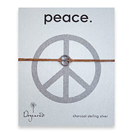 small peace bracelet charcoal on tobacco irish linen