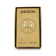 peace stud gold dipped earrings