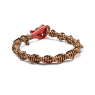 leather collection metallic bronze spiral bracelet
