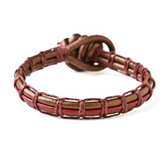 leather collection umber and berry metallic parallel bracelet