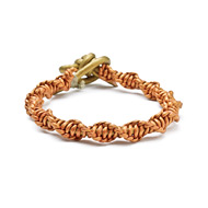 leather collection metallic honey spiral bracelet