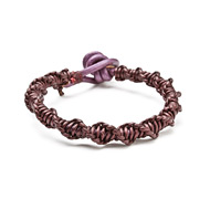 leather collection metallic umber spiral bracelet