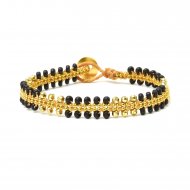 gifts to go collection gold dipped chain & parallel ebony bead bracelet