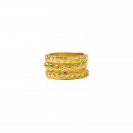 gifts to go collection gold dipped rings, links/wheat/flowers - size 7