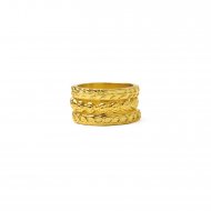gifts to go collection gold dipped rings, links/wheat/flowers - size 8