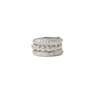 antique/studs/flower textured ring set of 3 - sterling
