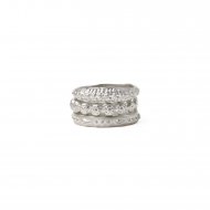 antique/studs/flower textured ring set of 3 - sterling