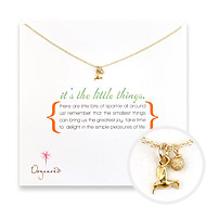 it's the little things  gold dipped necklace with hummingbird charm