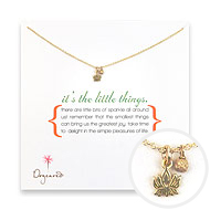 it's the little things gold dipped necklace with lotus charm