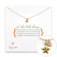 it's the little things gold dipped necklace with lucky star charm
