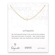 whispers sideways cross necklace, gold dipped