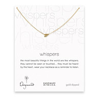 whispers sideways heart necklace, gold dipped