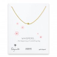 whispers lightning bolt necklace, gold dipped