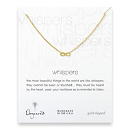 whispers infinity necklace, gold dipped
