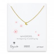whispers moon necklace, gold dipped