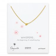 whispers sideways heart necklace, gold dipped