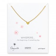 whispers heart necklace, gold dipped